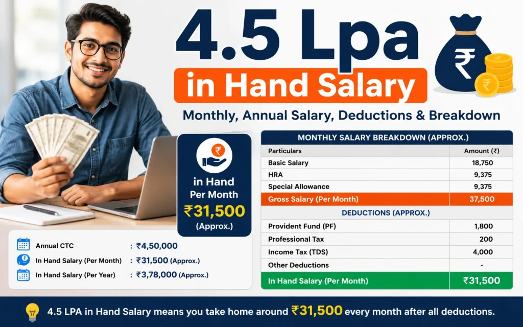 4.5 lpa in hand salary