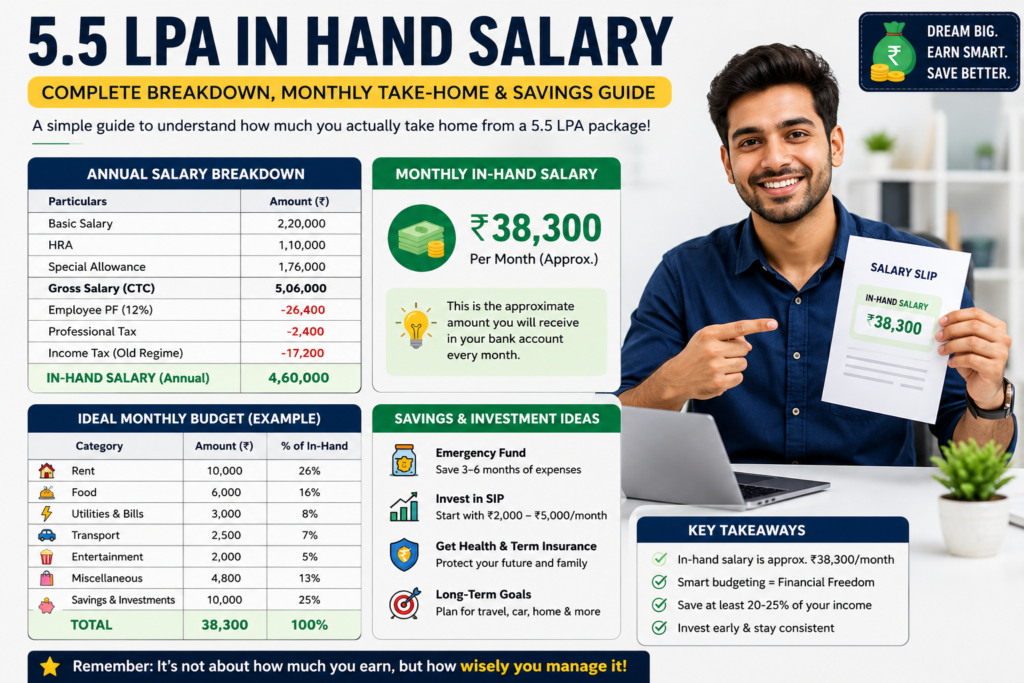5.5 LPA In Hand Salary: Exact Monthly Take-Home Breakdown (2026) 5.5 Lpa in Hand Salary
