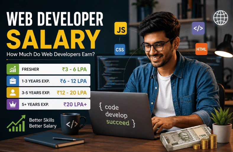 Web Developer Salary : Monthly Pay in India 2026, LPA Breakdown & Growth Guide web developer salary