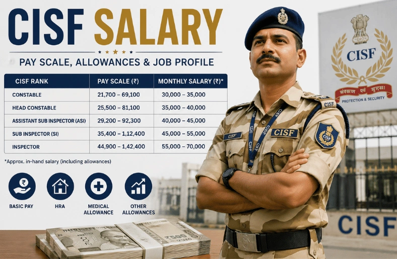 CISF Salary 2026: Rank-Wise Pay, In-Hand Income & Career Growth CISF salary