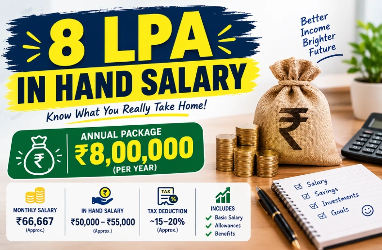 8 LPA In Hand Salary 2026: Monthly Take-Home, Tax & Full Breakdown 8 LPA in hand salary